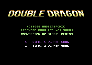 Double Dragon title screen for Commodore 64